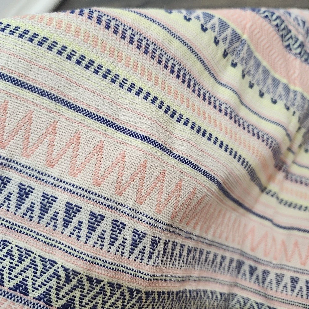 LOFT Size 14 Striped Cotton Stretch Mini Skirt Pink Blue‎ Casual